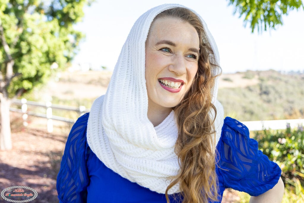 Crochet Horizontal Ribbed Hooded Cowl Pattern