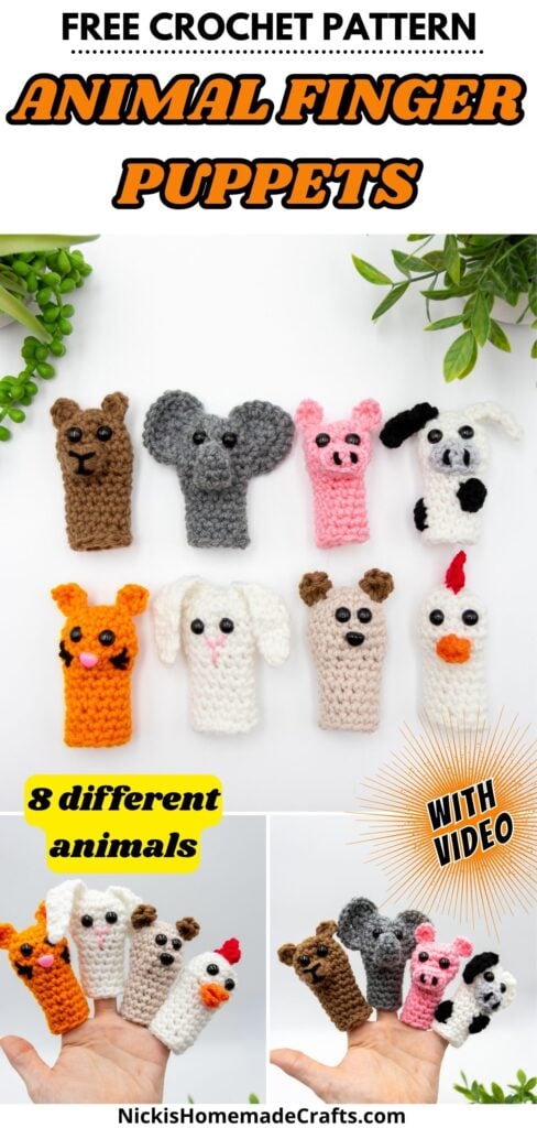 Crochet Animal Puppets Pattern - Long Pin
