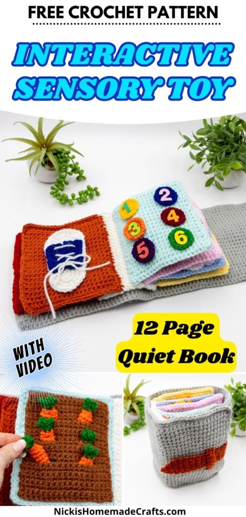 Interactive Crochet Toy Quiet Book Pattern- Long Pin