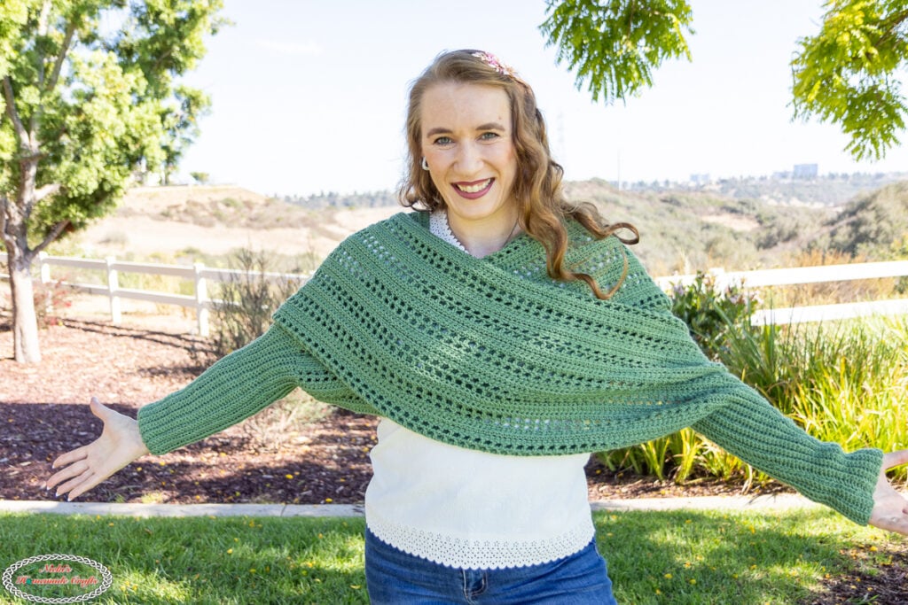 Linked Crochet Filet Crochet Wrap Around Sweater Scarf