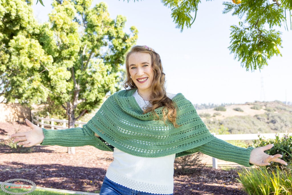 Linked Crochet Filet Crochet Wrap Around Sweater Scarf