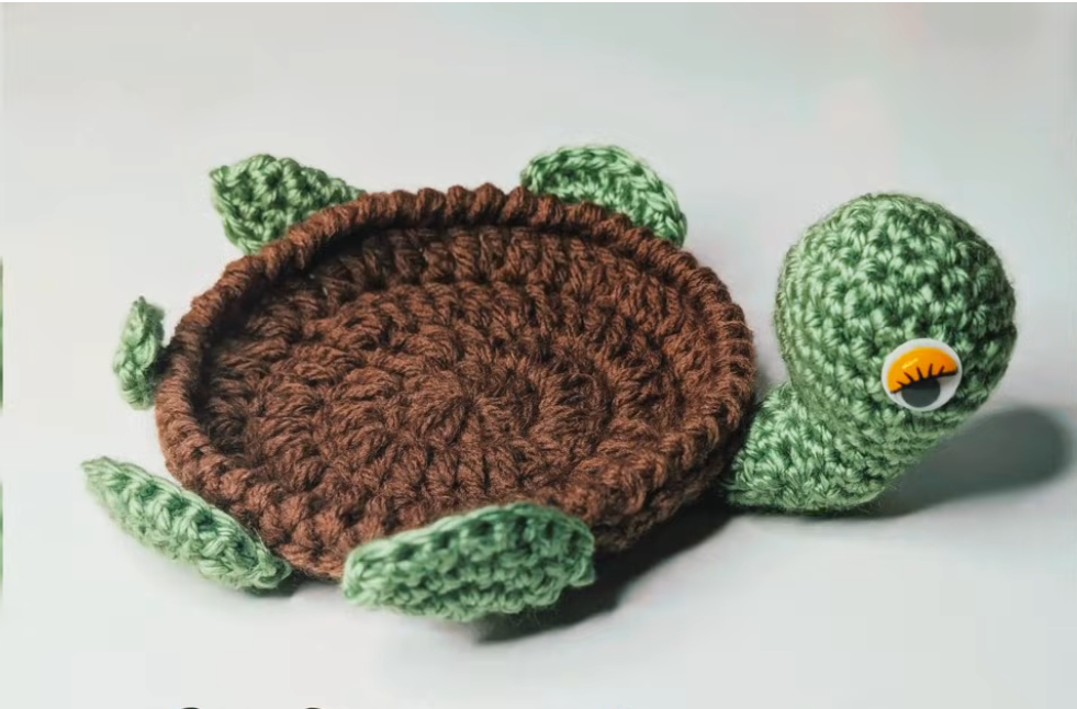 Crochet Turtle Pop Up Coaster Tutorial