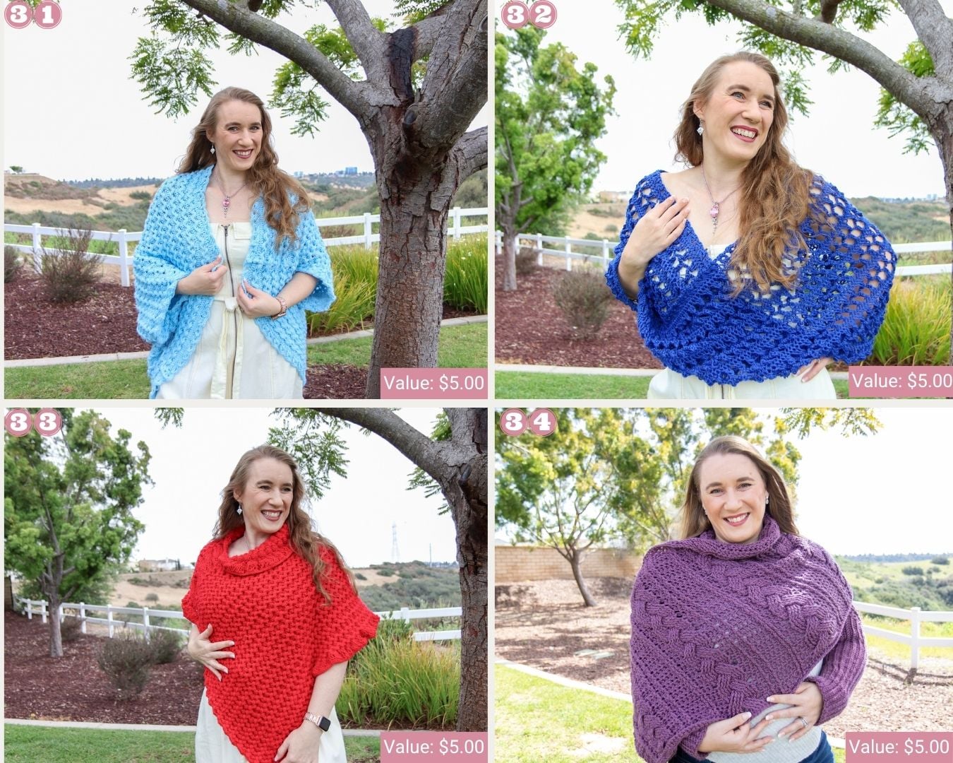 Shawl Crochet Patterns 31-34