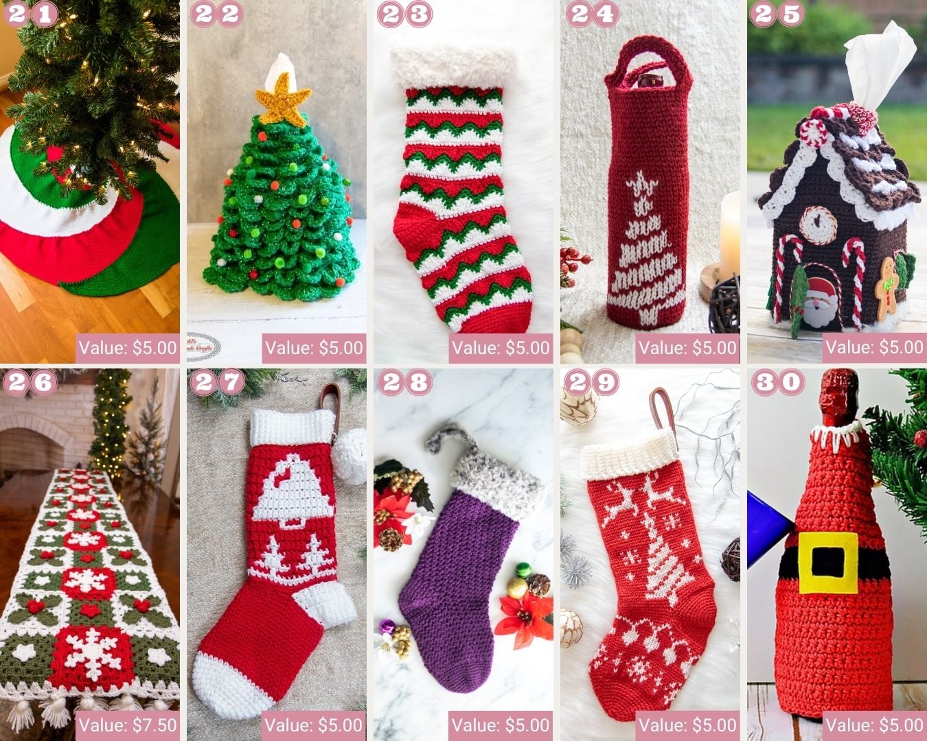 Christmas Crochet Patterns 21-30