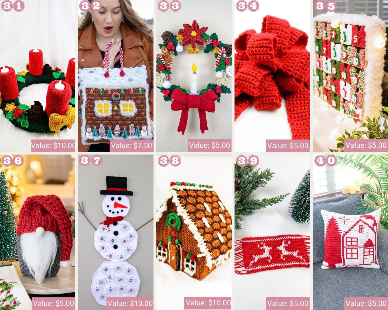 Christmas Crochet Patterns 31-40