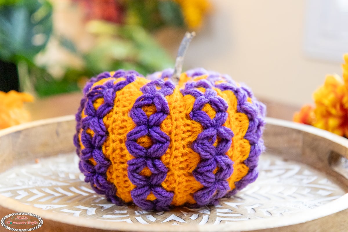 Crochet Diamond Puff Stitch Pumpkin Trio Pattern