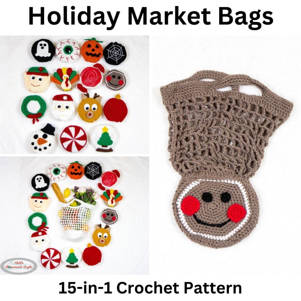 Free 15 in 1 Holiday Market Bag Crochet Pattern