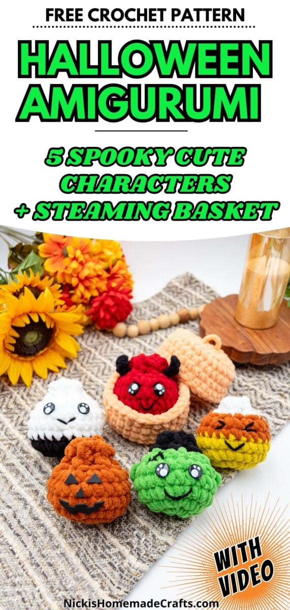 Halloween Amigurumi Dumplings Crochet Pattern - Long Pin