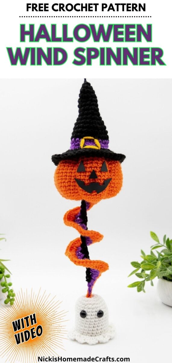Halloween Crochet Wind Spinner Pattern - Standard Pin long