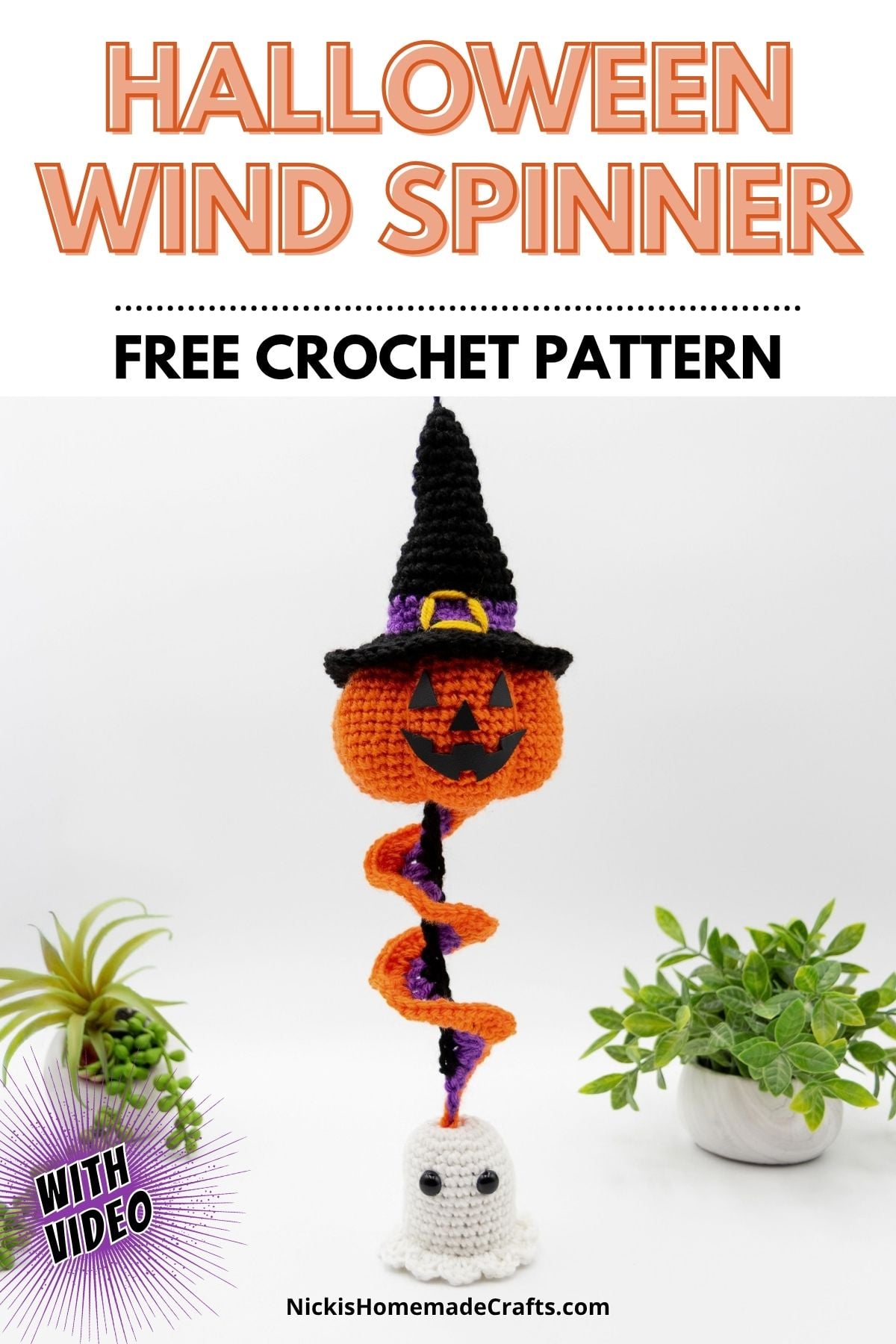 Halloween Crochet Wind Spinner Pattern - Standard Pin