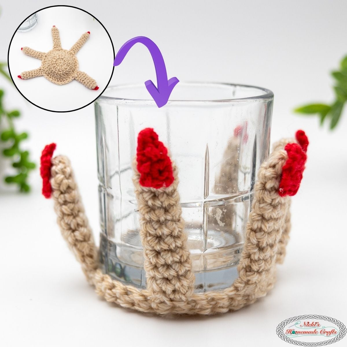 Hand Pop Up Crochet Coaster Pattern - Square
