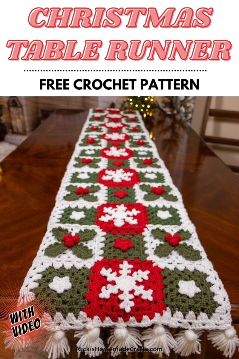 Christmas Table Runner Crochet Pattern - Standard Pin