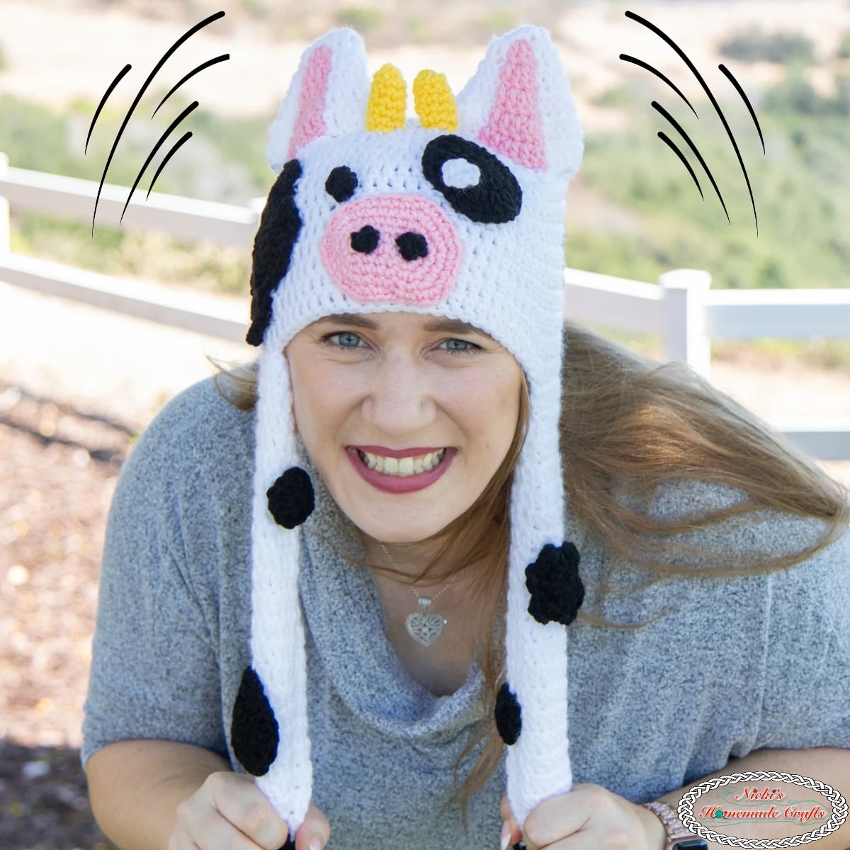 Crochet Cow Hat Pattern with Moving Ears
