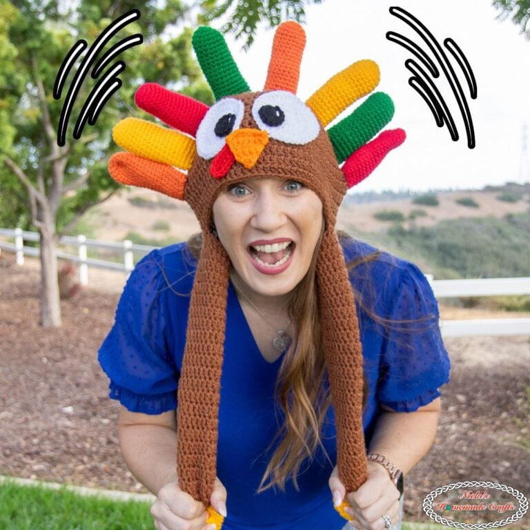 Moving Crochet Turkey Hat - Square